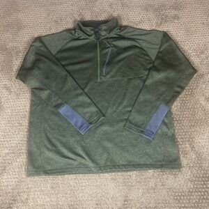 The North Face Mens Green Heathered 1/4 Zip Fleece Pullover Jacket XXL